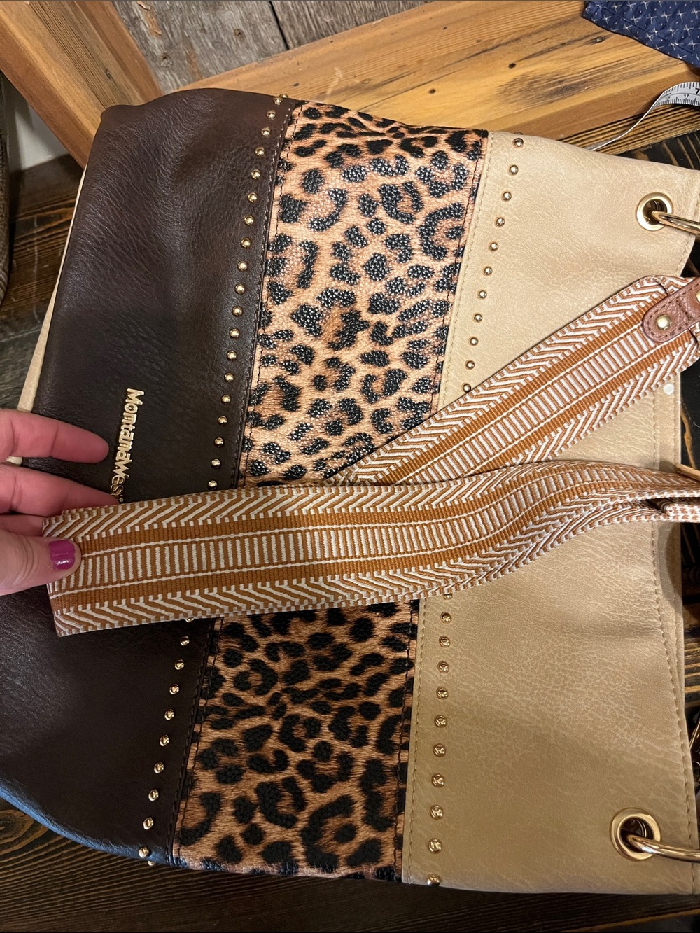 Montana West Leather Leopard Panel Crossbody - Picture 14 of 15